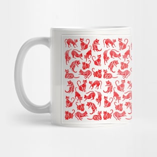 red cat positions Mug